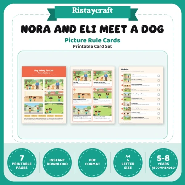 Dog Safety for Kids Picture Rule Cards | Printable Visual Sequence Cards for Kids Ages 5–8 | Safety Rules Companion