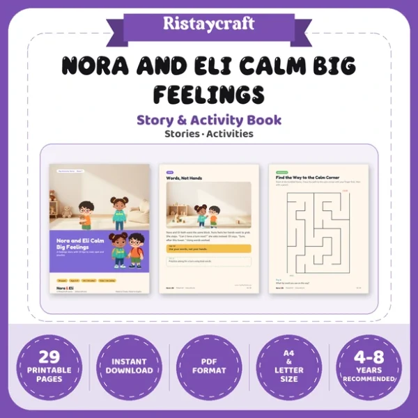 Big Feelings Social Narrative for Kids | 29-Page Printable Big Moment Story Ages 4-8 | Calm Down Coping Skills Workbook