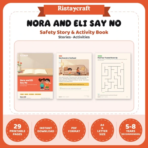Body Safety for Kids Printable | 29-Page Consent and Boundaries Workbook Ages 5–8 | Trusted Adults Surprises vs Secrets