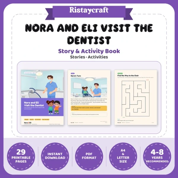 First Dentist Visit Social Narrative for Kids | 29-Page Printable Big Moment Story Ages 4–8 | Dental Checkup Story Activities