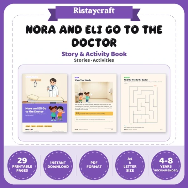 Doctor Checkup Social Narrative for Kids | 29-Page Printable Big Moment Story Ages 4–8 | Well-Child Visit Story Activities
