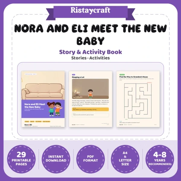 New Baby Sibling Social Narrative for Kids | 29-Page Printable Big Moment Story Ages 4-8 | Becoming a Big Sister Big Brother Activities