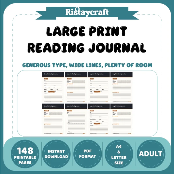 Large Print Reading Journal: Generous Type, Wide Lines, Plenty of Room