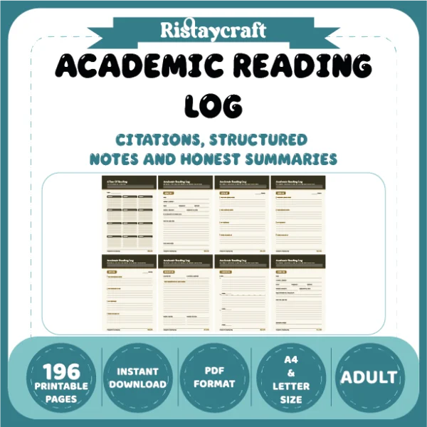 Academic Reading Log: Citations, Structured Notes and Honest Summaries
