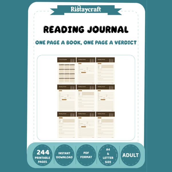 Reading Journal: One Page a Book, One Page a Verdict