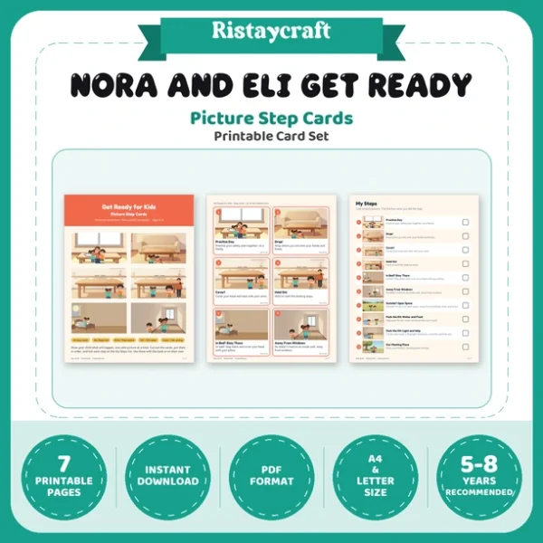 Get Ready for Kids Picture Step Cards | Printable Visual Sequence Cards for Kids Ages 5–8 | Safety Rules Companion
