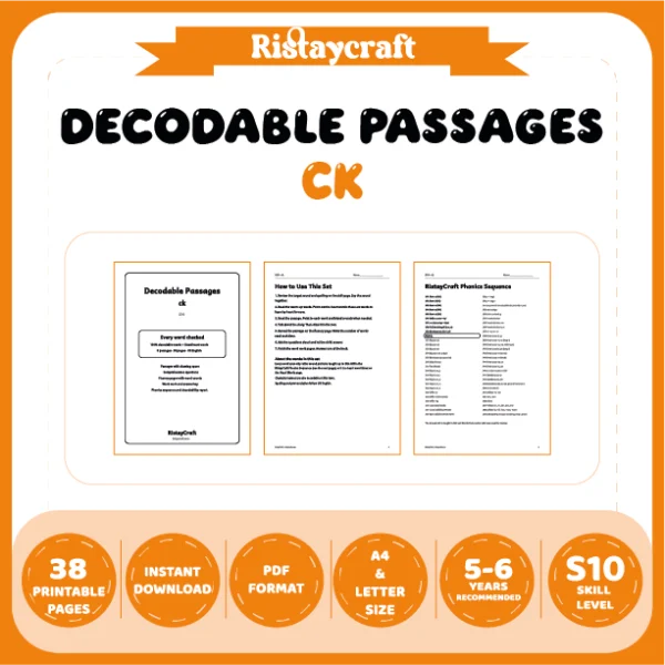 ck Decodable Readers | 8 Stories 38 Pages | Phonics Printable PDF | Ages 5-6