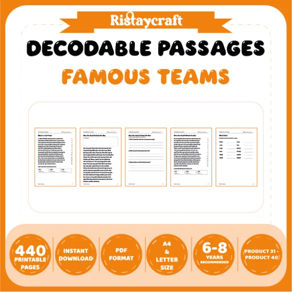 Decodable Readers Bundle 4: Vowel Teams | 10 Phonics Packs, 100 Stories | Printable PDF
