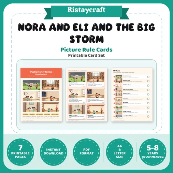 Weather Safety for Kids Picture Rule Cards | Printable Visual Sequence Cards for Kids Ages 5–8 | Safety Rules Companion